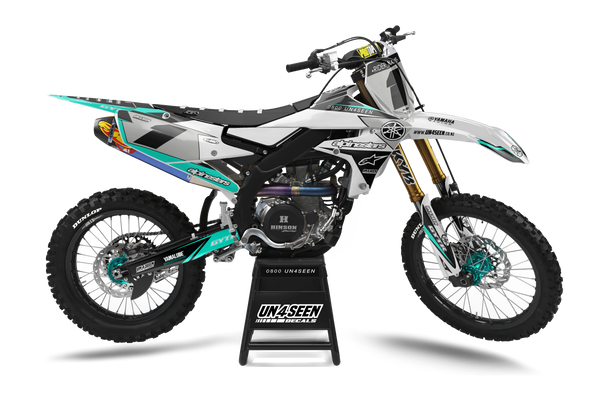 Yamaha Sparked Aqua Graphic Kit - YZ YZF WR TTR PW Models | All Years