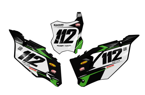 Kawasaki Night Number Plate Background Decals -  KK KXF KDX KLX Models | All Years