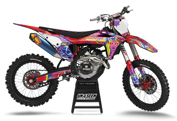 GasGas Retro Yippies  Graphics Kit - Wild Heart