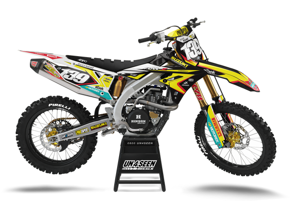 Suzuki Yowl Yellow Graphic Kit - RMZ RM RMX DR DRZ JR Models | All Years