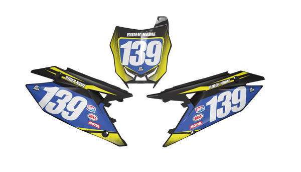 Suzuki Spec Number Plate Background Decals -RMZ RM RMX DR DRZ JR Models | All Years