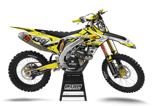 Suzuki Ride Yellow Graphic Kit - RMZ RM RMX DR DRZ JR Models | All Years