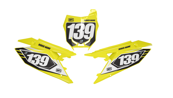 Suzuki Slight Number Plate Background Decals -RMZ RM RMX DR DRZ JR Models | All Years