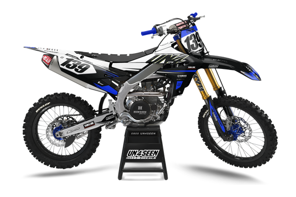 Yamaha Axe Blue Graphic Kit - YZ YZF WR TTR PW Models | All Years